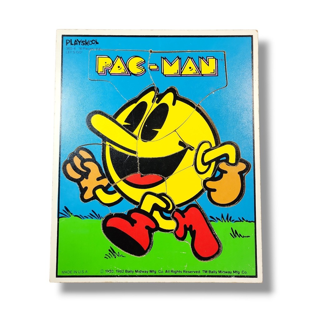 Pac-Man Jigsaw Puzzle Playskool 16 Pieces Vintage Bally Midway Pac Man 1982‎ HTF